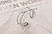 Women Men Sterling Silver Open Adjustable Ring，Fashion jewelry Simple Triple Cuff Band
