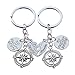 lauhonmin 2pcs Mother Daughter Key Chain Set No Matter Where Compass Split Broken Heart for Women Girl (Style A)