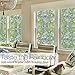 rabbitgoo Decorative Window Film, Static Cling Privacy Window Sticker, No Glue 3D Window Glass Film for Home Office, Removable Non-Adhesive Window Tint Film, Leaf Pattern, 35.4 x 78.7 inches