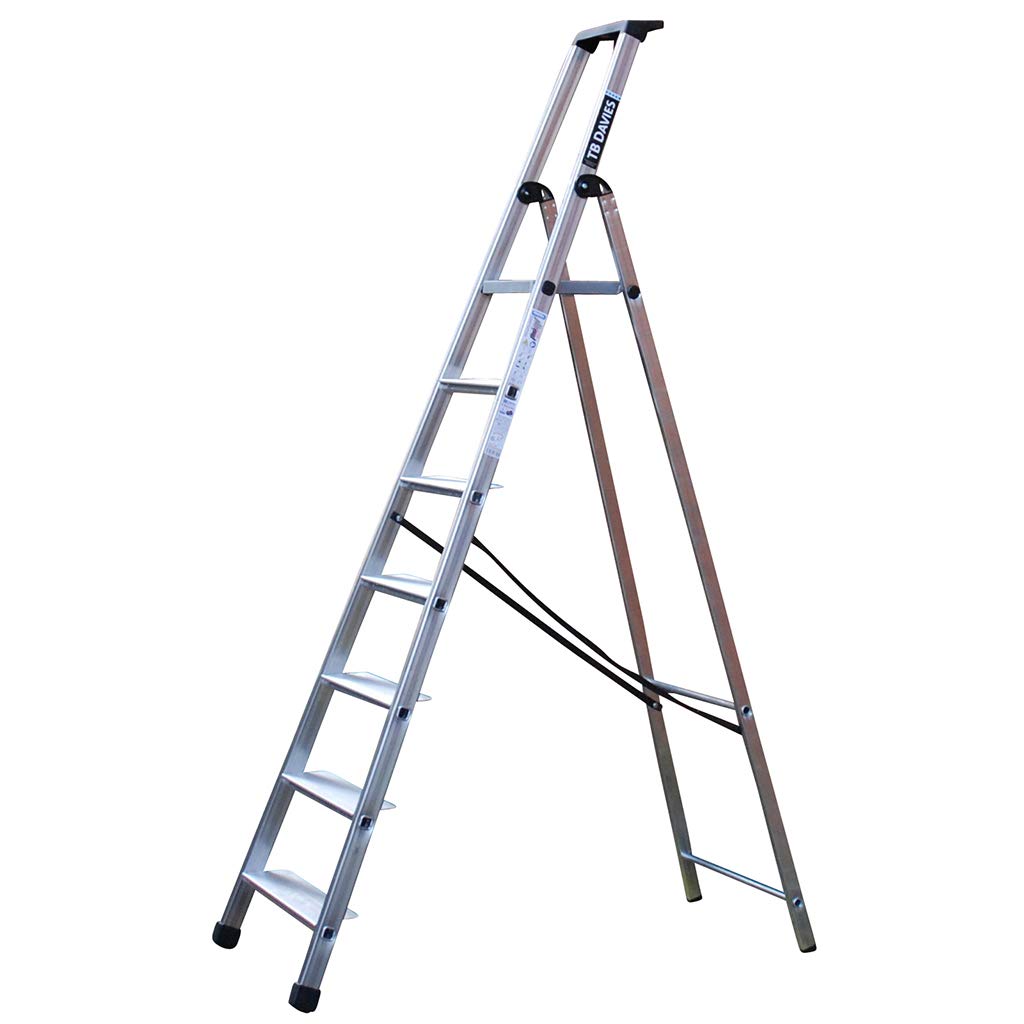 TB Davies 1211-027, 7 Tread Maxi 110 Platform Steps, Platform Height 1.59m, Aluminum, EN131 Professional