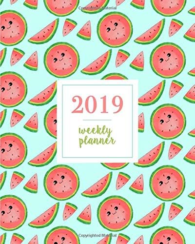 2019 Weekly Planner: Kawaii Watermelon Blue, Weekly and Monthly Standard Professional Calendar | 1 January - 31 December 2019 Paperback – October 15, 2018