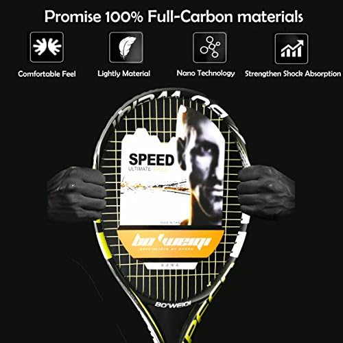 OPPUM Adult Full-Carbon/Aluminum-Carbon Tennis Racket Optional, Full-Carbon Fiber Tennis Racquet Super Light Weight Shock-proof and Throw-proof, Include Tennis Bag Tennis Overgrip Vibration Dampener