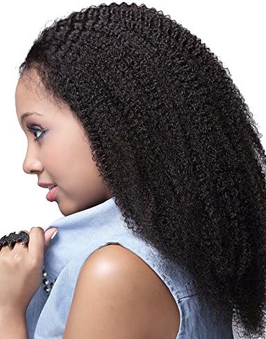 VVHair Wigs Human Hair Malaysian Remy Full Lace Afro Curly Wigs with Baby Hair for Black Women Natural Black Color 16 Inch Medium Cap Size