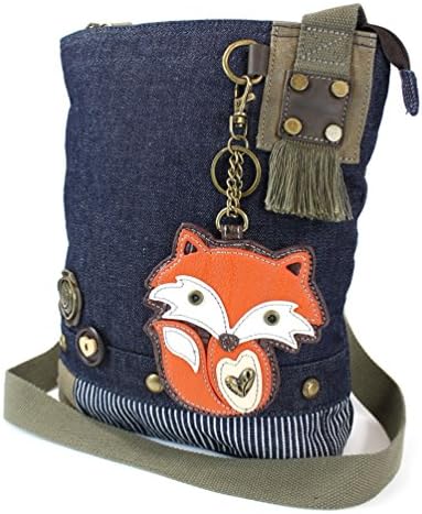 Chala Handbag Canvas Crossbody Messenger Bags - FOX with coin purse (Blue)