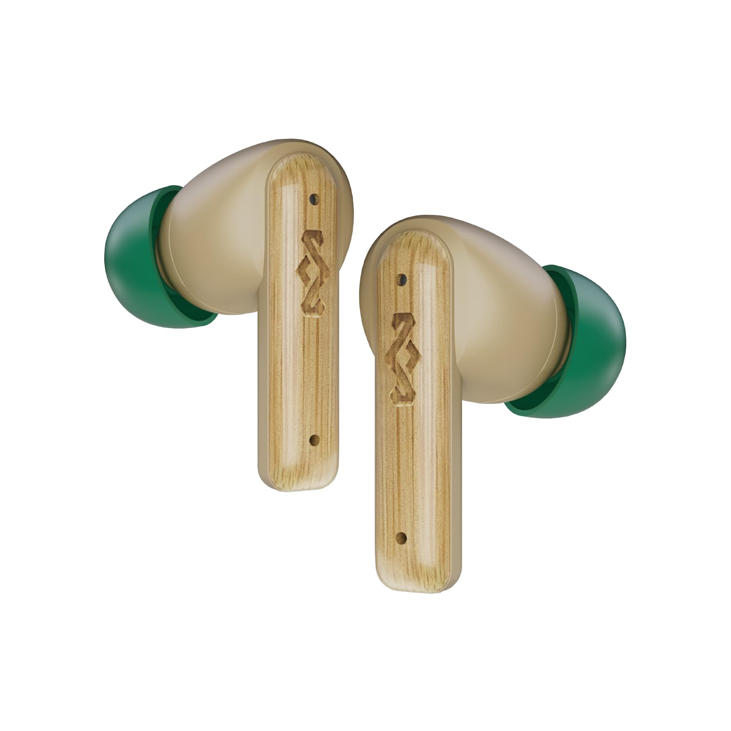House of Marley Little Bird True Wireless Bluetooth Earbuds - IPX4 Ear Buds with Built-in Microphone, 24 Hr Playtime In Ear Headphones, USB-C Quick Charge Earphones Case, Sustainable Materials, Cream