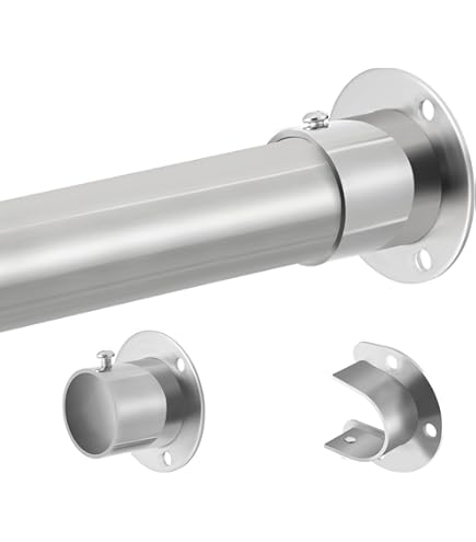 Desunia Closet Rod Support Flanges - 4 Pack Polished Chrome End Brackets With Set Screw
