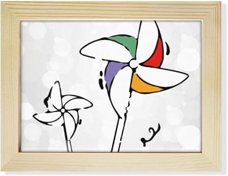 Amazon Co Jp Diythinker 風車 風車 風 イラスト パターン デスクトップ フォトフレーム ピクチャーアート 装飾絵画 6x8インチ ホーム キッチン