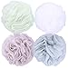 JMJ Bathing Series Loofah Bath Sponge Mesh Shower Wash Ball Lufa Bath Soap Pouf Bathroom Accessories Body Sponges for Shower Pack of 4 (60g/pcs) …