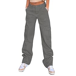 QYANGG High Waist Cargo Pants Women Stretch Baggy