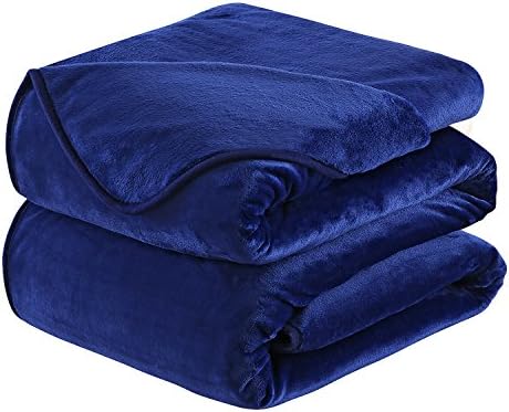 Soft Blanket Queen Size Fleece Warm Fuzzy Throw Blankets For The Bed Sofa Lightweight 350GSM HOZY Royal Blue 90"90"