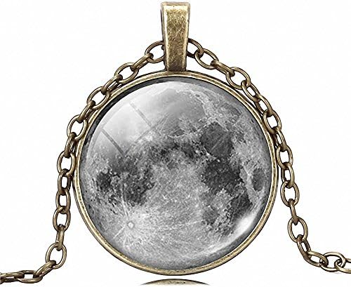 Galaxy Pendant Necklace Glass Cabochon Necklace Art Picture Antique Bronze Slver Chain Necklace