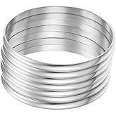 Yifulove Set Of 7PCS Bracelet Bangle White Silver Luxury Smooth High Polished Bracelet For Women
