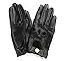 Ambesi Women's Open Back Leather Driving Gloves Black S