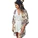 Vintage Women Girls Floral Print Long Loose Kimono Jacket Coat Cardigan Blouses (L, Sunshine)