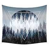 Xinhuaya Sunset Forest Ocean and Mountains Wall Hanging Tapestry with Romantic Pictures Art Nature Home Decorations for Living Room Bedroom Dorm Decor in 51x60 Inches ...