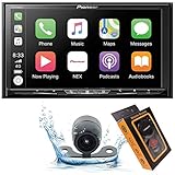 Pioneer AVH-W4500NEX Double DIN Wireless Mirroring Android Auto, Carplay In-Dash DVD/CD Car Stereo Receiver, 7' Touchscreen + HD Backup Camera + Magnet Phone Holder, BLACK, AVH4200NEX