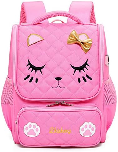 Ultra Cute Bow Backpack Waterproof School Bag and Lunch Handbag Pencil Case Set for Girls (Pink)