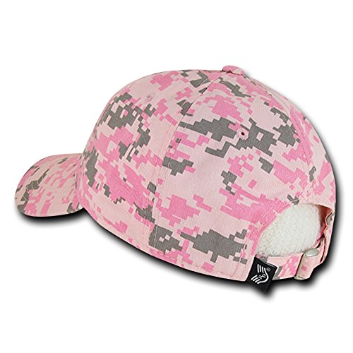 American Flag Embroidered Washed Cotton Baseball Cap - Pink Camo