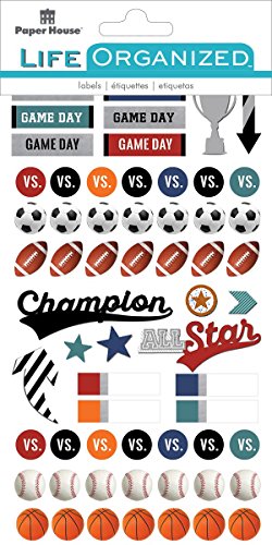Paper House ProductionsSTPL-0001 Stickers, 3-pack, Sports 3 Count