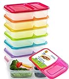 Meal Prep Containers 7 Pack,Bento Lunch Boxes - 2 Compartment Food Storage Container with Lids,Portion Control,Microwave,Dishwasher,Freezer Safe
