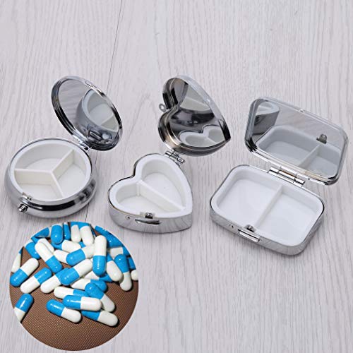 JUNESUN 1PC Pillbox Medicine Container Key Chain Tablet Storage Case Key Ring Pill