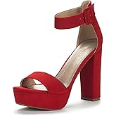 DREAM PAIRS Women's Platform Heel Sandals, Open Toe Ankle Strap Heel Fashion Wedding Party Dress Sandals Shoes
