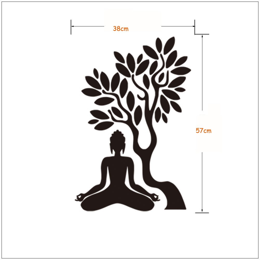 Sitting Thinking Under Linden Tree Wall Sticker for Buddha Home Decal Size S