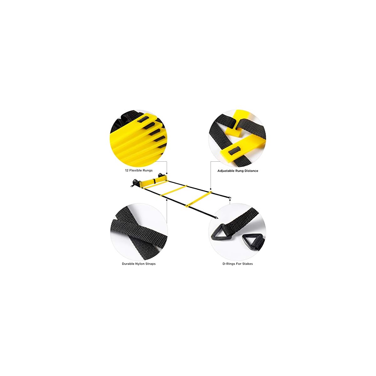 Agility Ladder Speed Training Set Ohuhu 12 Rung 20ft Soccer Training