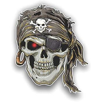 Magnet Pirate Skull with Skull and Crossbones Magnetic vinyl bumper sticker sticks to any metal fridge, car, signs 5