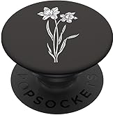 White Gray Daffodil PopSockets Adhesive PopGrip