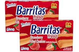 FCV Marinela Barritas Fresa Strawberry Filled Cookie Bars, Individually Wrapped - 2 Boxes (16 ct.)