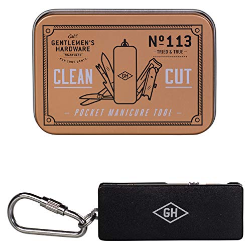 Gentlemen's Hardware 4in1 Pocket Manicure MultiTool Key Chain, Black