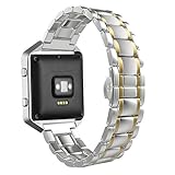 Replacement Watch Band Strap Bracelet for Fitbit Blaze Watch by D.B.MOOD,316L Stainless Steel Silver Gold