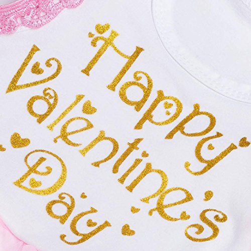 Kehen Newborn Baby Girl 2pcs Valentine's Day Outfit Sleeveless Letter Tutu Dress+Lace Headband (Pink, 3-6 Months) - Thumbnail 3