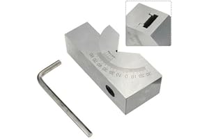 Adjustable V Block 0-60 Degree Angle Gauge for Milling Setup, Hardened Steel Nickel Plated Fixture with Nonius Scale for Dril