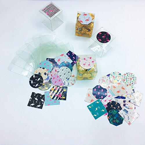Decorative Flamingo Party Stickers Vintage Decals Homemade Treat Baked Candy Box Bags Envelope Labels Wedding Favors Decorations, 180pc - Thumbnail 4