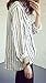 Soojun Ladies Stripe V-Neck Cotton Linen Shirts Top Blouses Long Sleeve, Large