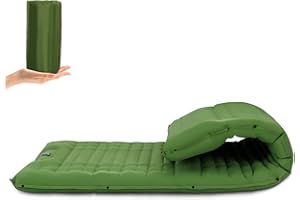 Lorpect Inflatable Camping Sleeping Pad with Pillow, Thick 4.5 Inch Portable Sleeping Pad, Lightweight Sleeping Mat for Camping, Backpacking, Hiking