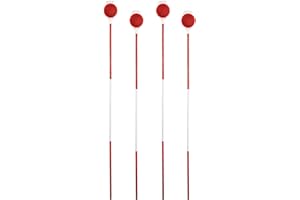 POPOHOSER Driveway Markers, 48 Inch Driveway Reflectors for Snow Plowing - Double Sided Reflective Driveway Markers Snow Stakes with Easy Visibility at Night and All Weather (4 Pack)