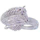 EVER FAITH Women's Crystal Enamel Gorgeous Sleeping Pegasus Bracelet