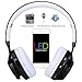 Bluetooth Headset, Riwbox AB005 Wireless Headphones 4.0 with Microphone Foldable Headphones with TF Card FM Radio and LED light for Cellphones and All Bluetooth Enabled Devices (Black&White)