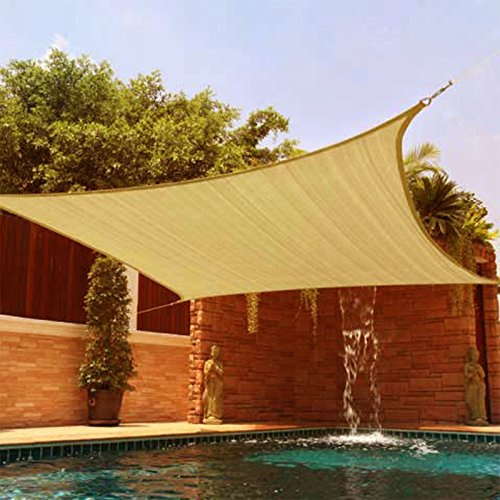 Baisidai Sun Shade Sail Canopy in Beige with Commercial Grade 16' x 16'