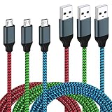 Micro USB Cable Android, 3Pack Magic-T 6ft/2m Micro USB Cable Braided USB 2.0 A Male to Micro USB Charger Fast Charging Data Cord for Android,Samsung Galaxy S7 Edge S6,Sony,Motorola,HTC,LG and More