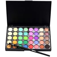 Fabal Cosmetic Matte Eyeshadow Cream Makeup Palette Shimmer Set 40 Color+ Brush Set (B)