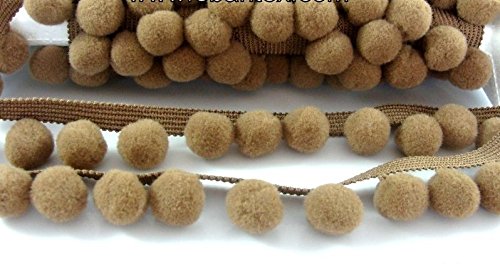 Pom Pom Bobble Trim Fringe Pompom Craft PomPons Trimming - Cushion and Curtain Decoration, Home Decor - Size xl 2cm Ball