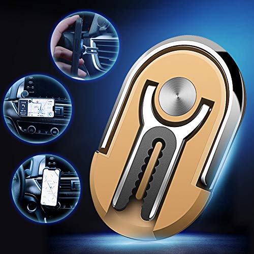 Phone Ring Holder - Sanp Three-in-one Multipurpose Mobile Phone Bracket Holder Stand 360 Degree Rotation & 90°Flip for Car Home, Multiple-Angle Car Phone Mount(Gold)