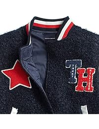 Tommy Hilfiger - Chaqueta de varsidad para niña con botones magnéticos y espiga