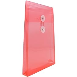 JAM PAPER Plastic Envelopes with Button & String
