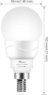 Mobri E14 LED Light Bulb 5W Color Changing RGB Remote 4 Pack 270° Beam 450LM view 6