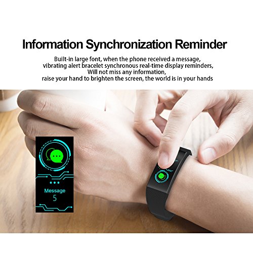RONGT Waterproof Fitness Tracker with HD Colorful Screen, Fitness Activity Tracker Bands Bracelet for Kids Girls Men Women, Sports Swimming Gym Slim cycling Smart fitness tracker watch (black)